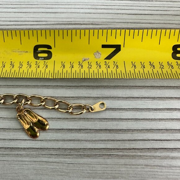 Vintage Gold Tone Ballet Charm Bracelet - Picture 6 of 6